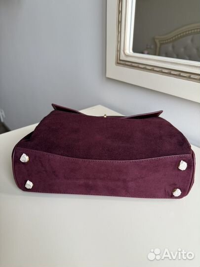 Сумка в стиле Balenciaga rodeo замша бордо