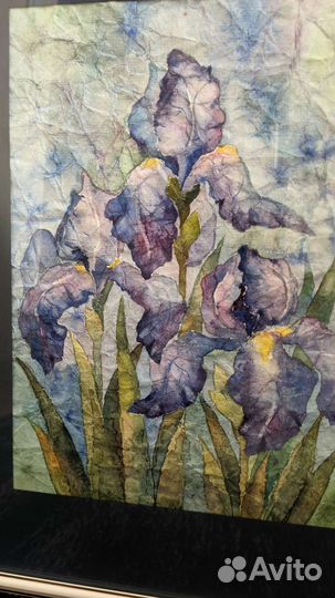 Картина акварель Ирисы 30х40