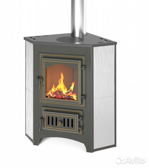 Печь-камин Везувий пк-01 (220) угловой, с плитой