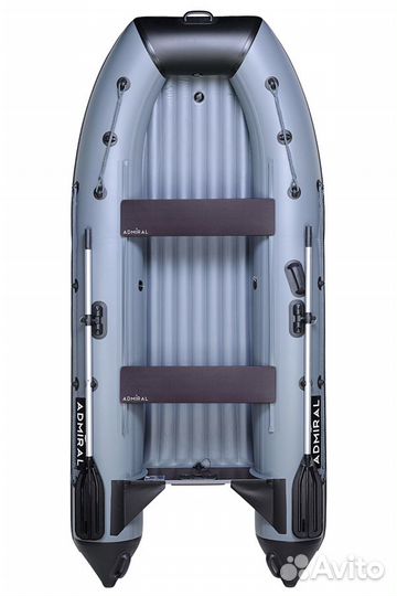 Лодка пвх Адмирал 320 нднд; серо-черная
