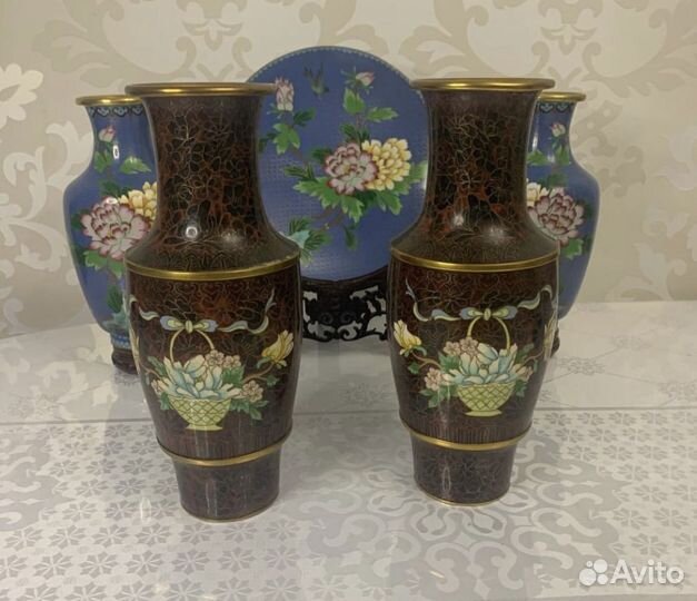 Ваза клуазоне старинные
