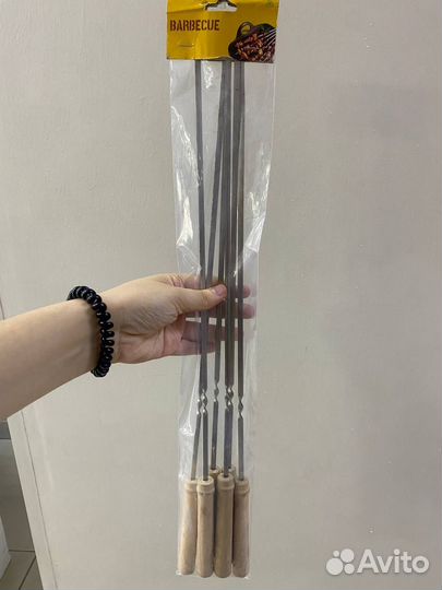 Набор шампуров с деревянной ручкой 6шт 50см