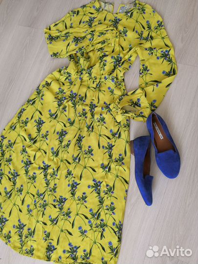 Платье макси H&M 44р. Мр.160рост. Желтое, Новое