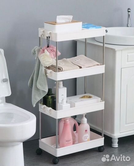 Полка-органайзер на колесиках, 4 ярусов