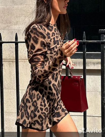 Платье женское леопардовое