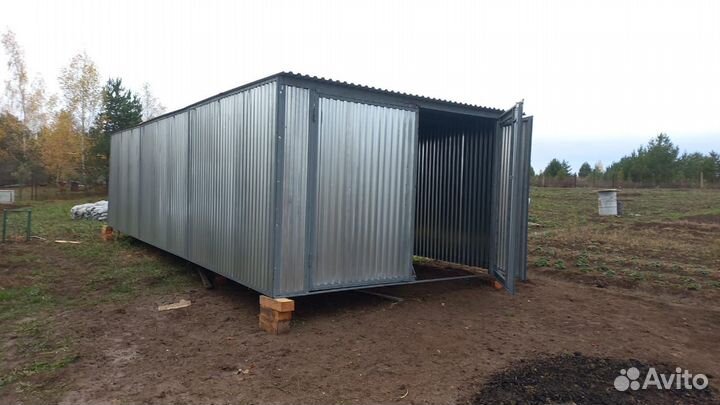 Гараж-ракушка из волнового профиля