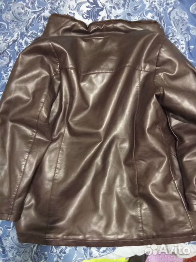 Кожаная куртка теплая