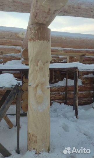 Сруб кедровой бани, канадская, дикая рубка