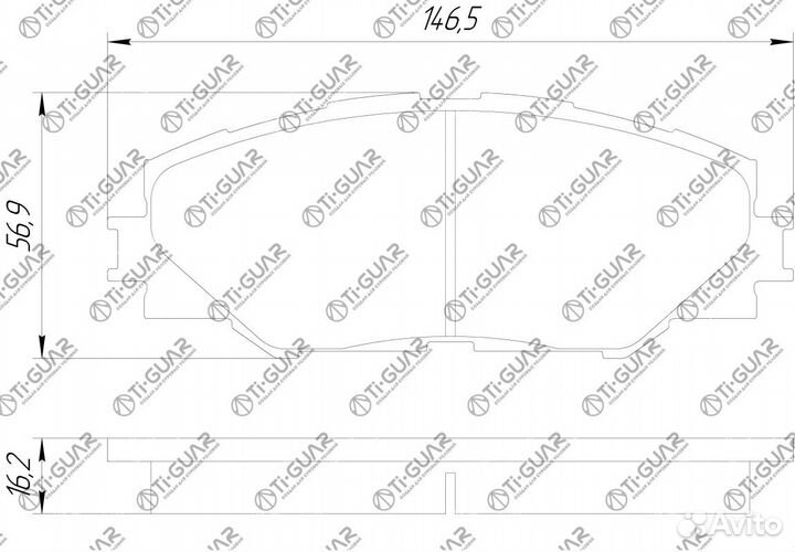 Тормозные колодки TG-714C/PF1508 (керамика)* Ti