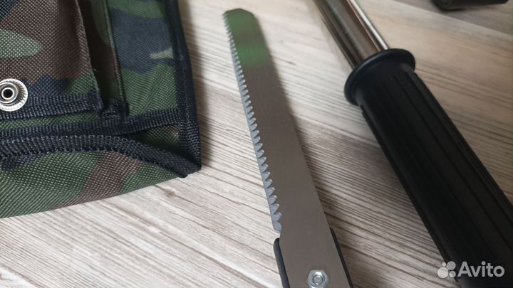 Лопата туристическая, нож, пила, топор