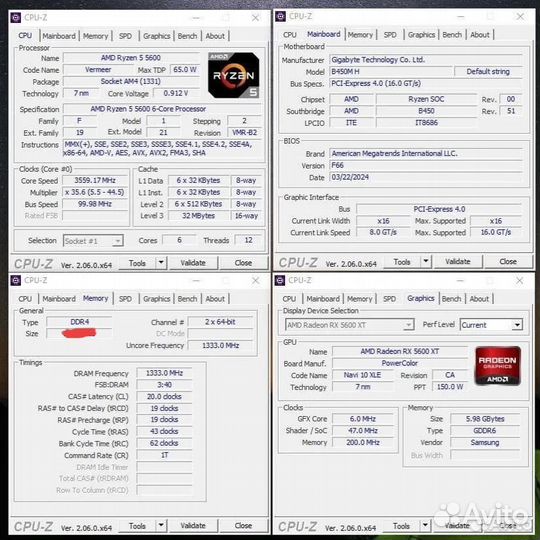 Игровой пк ryzen 5 5600, rx 5600 xt