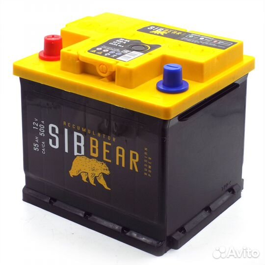 Аккумулятор автомобильный sibbear 55 Ач п.п. L1
