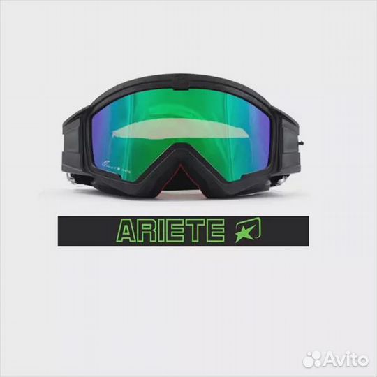 Кроссовые очки (маска) mudmax - black / green lens