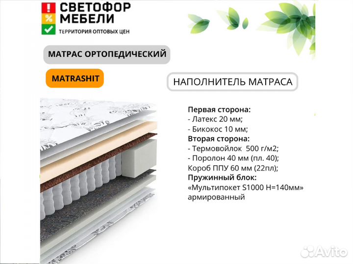 MatrasHit Матрас Хит 1400х2000 мм