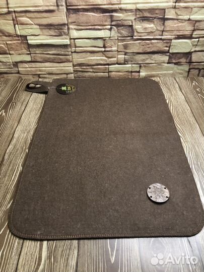 Коврик для бани коричневый с деревянным логотип