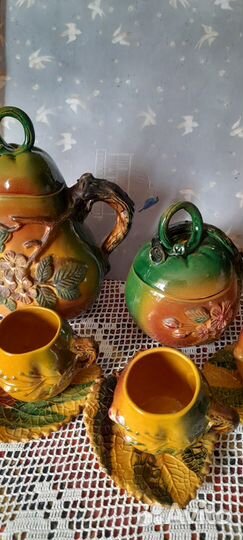 Сервиз Яблоневый цвет.глина.ручная работа