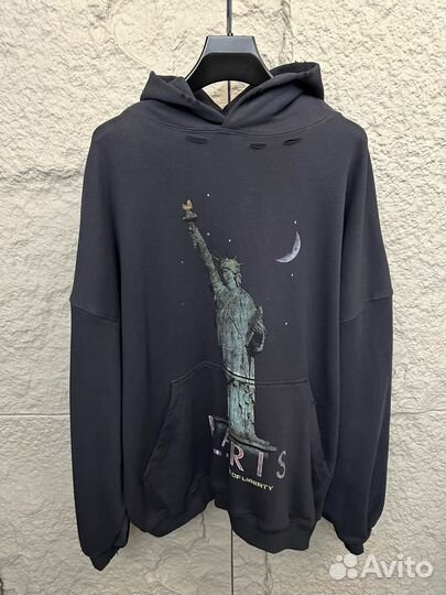 Худи Balenciaga Liberty Black Distressed Hoodie