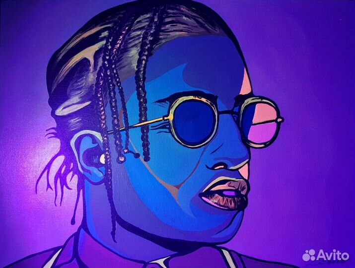 Asap Rocky авторский портрет акрилом