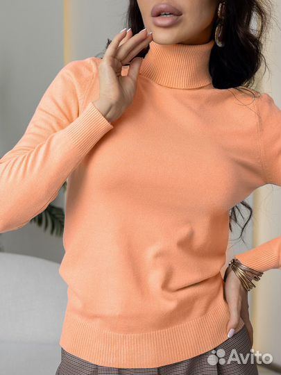 Водолазка женская, персиковый