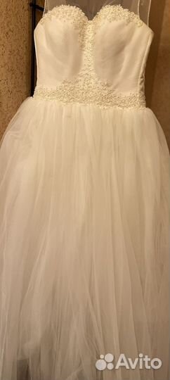 Свадебное платье 44 46 бу