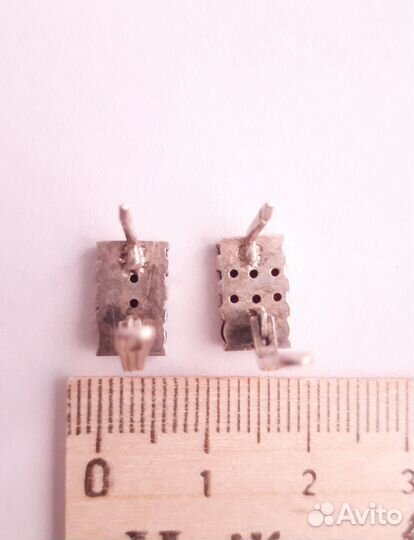 Винтажные серьги с чешскими гранатами серебро