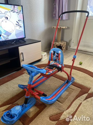 Снегокат детский с ручкой nika