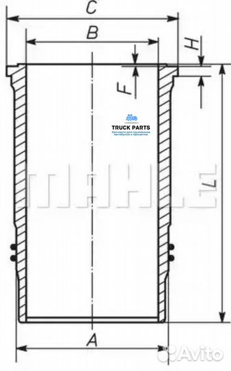 Mahle 037WN3501 Гильза двс D12A: Euro 2:
