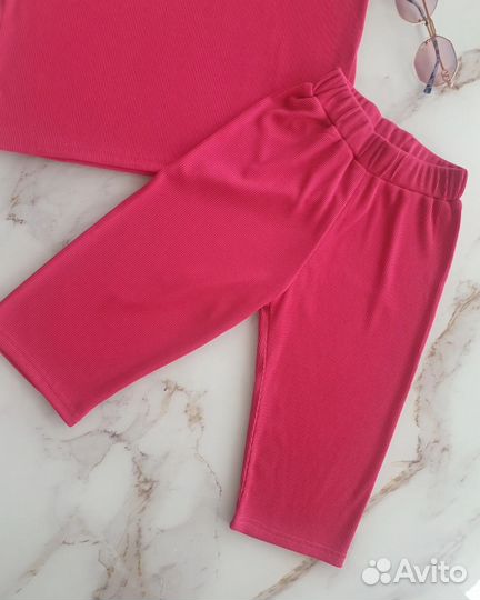 Летний костюм с велосипедками для девочки