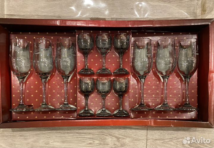 Набор фужеров и рюмок 12 предметов Россия