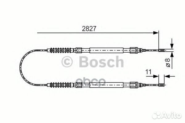 Трос стояночного тормоза зад прав/лев 19874