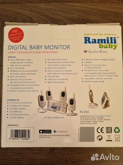 Видеоняня Ramili baby rv350