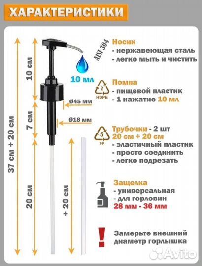 Помпа-дозатор для бутылок