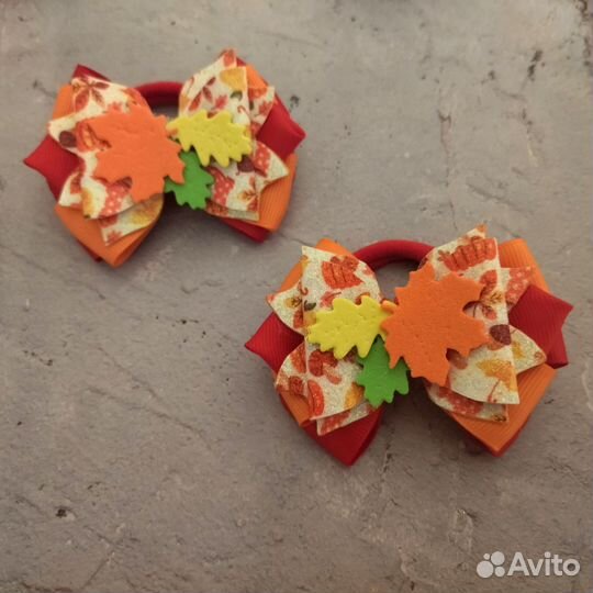 Бантики для волос осенние ободки