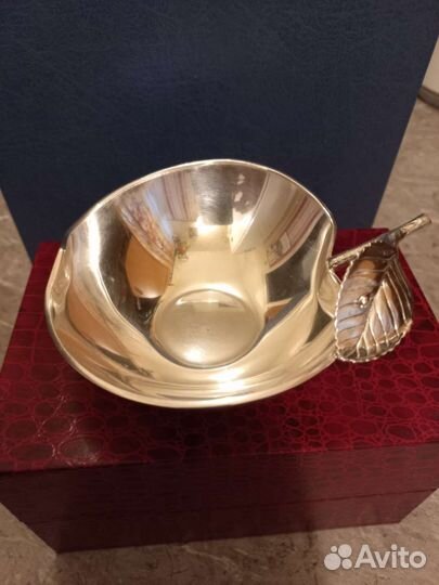 Серебряная вазочка яблоко 925й пробы,131 грамм