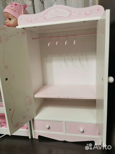 Шкаф и двухярусная кровать Decuevas для кукол