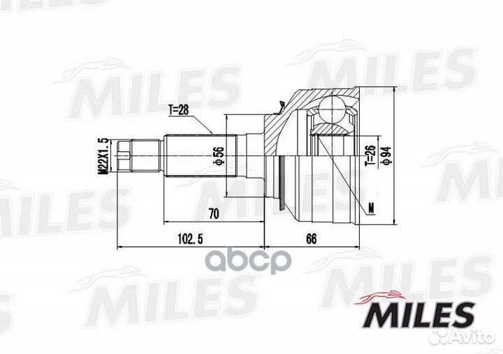 GA20170 miles шрус наружний (ABS) GA20170 Miles