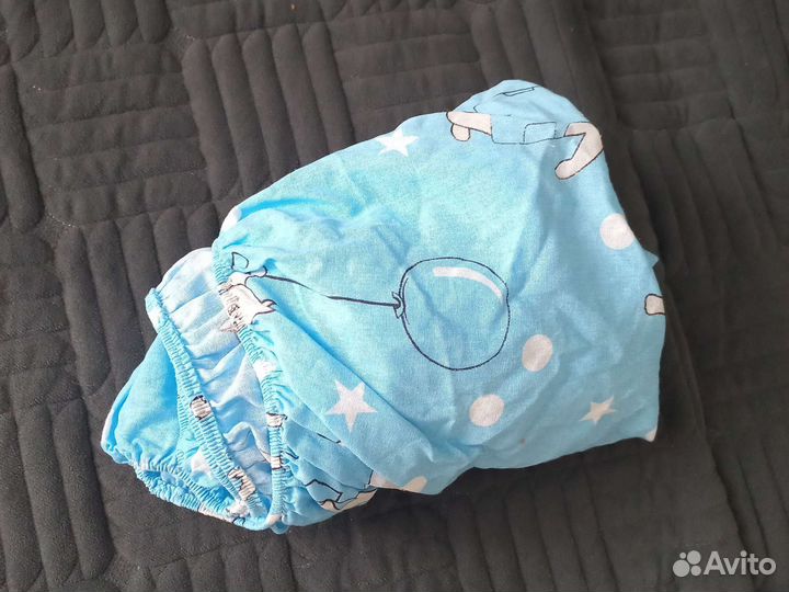 Детская простынь на резинке новая на матрас 120х60