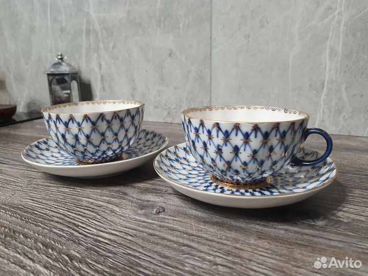 Чайная пара лфз (ифз) кобальтовая сетка