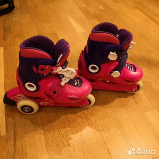 Роликовые коньки детские раздвижные трехколёсняе