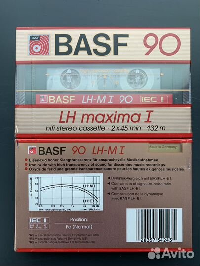 Аудиокассеты basf LH Maxima I 90. 1985 год