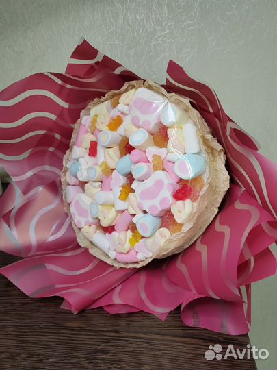 Сладкий букет большой из мармелада и маршмеллоу