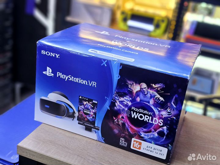 Шлем sony ps4 VR (2 ревизия) 2 контроллера, игры