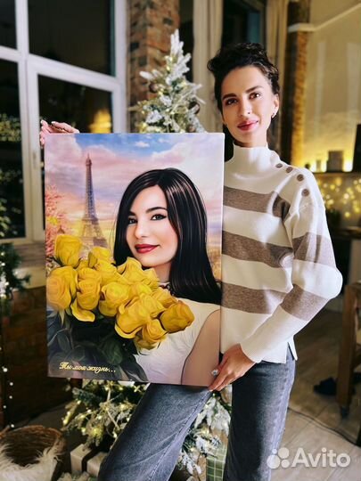 Портрет по фотографии, печать на холсте