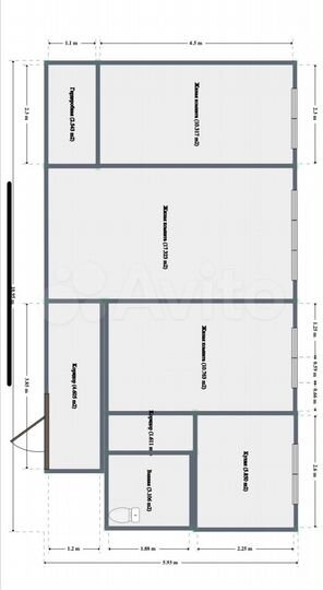 3-к. квартира, 55,7 м², 3/5 эт.