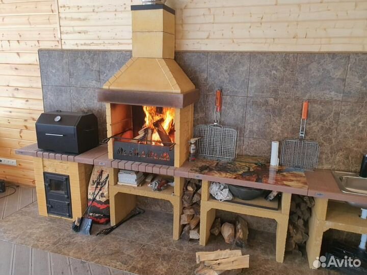 Барбекю печь (мангал), печь под казан, столы