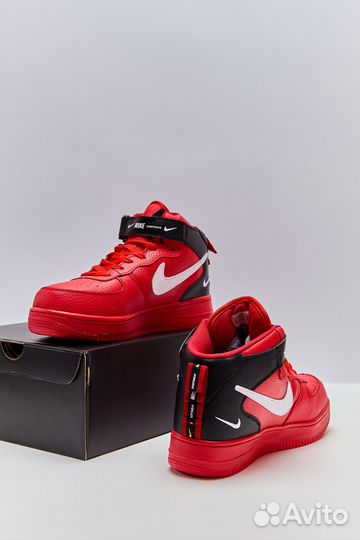 Кроссовки мужские Nike Air Force 1 Mid RedBlack