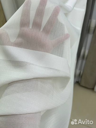 Шикарная гардина с льняными полосками