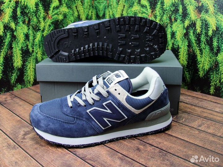 Кроссовки new balance 574 синие / Синий lux 41-46