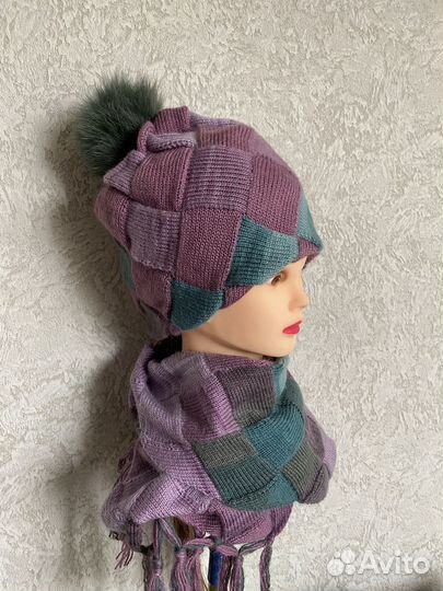Шапка женская вязаная ручная работа