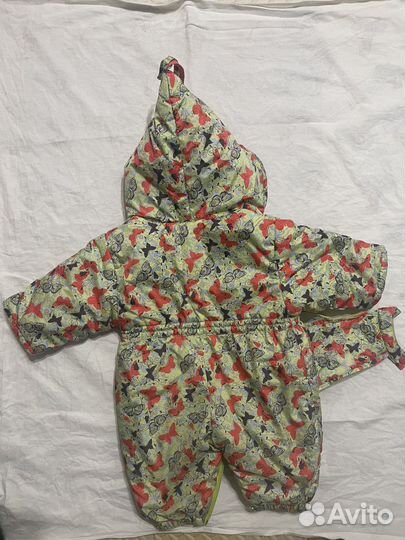 Зимний комбинезон детский, зеденый (р 56/62)